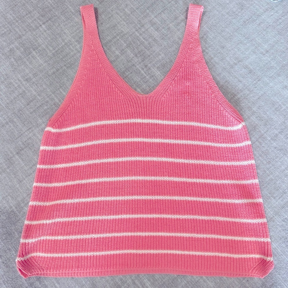 Pink Ribbed Tank Top